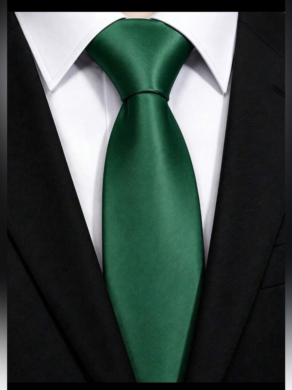 Emerald Green Satin Ties  - Pack of 3
